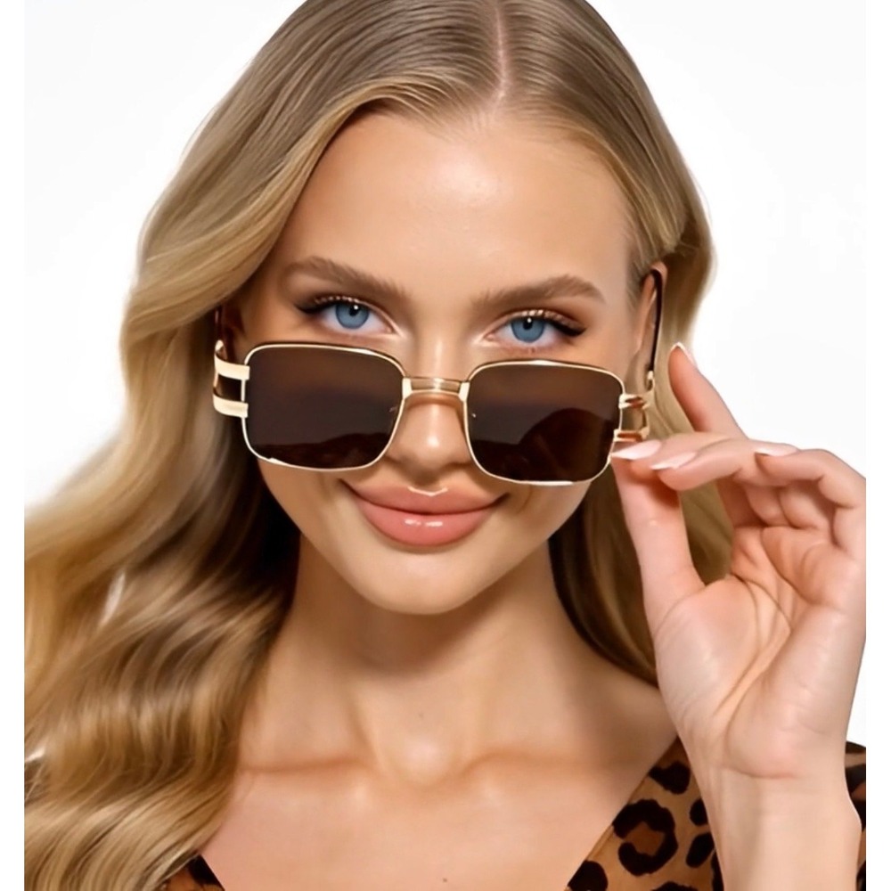 Women Sunglasses Retro Classic Gold Frame Brown Lens Tortoise Lentes Gafas Fancy